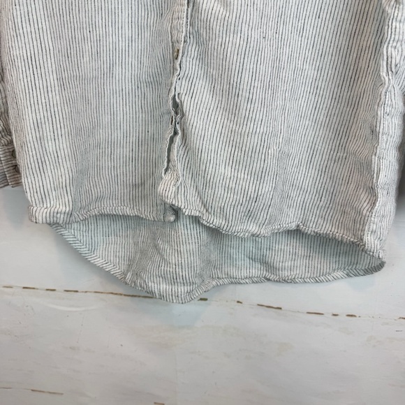 Tahari | 100% Linen Striped Button Down Shirt, S - Picture 5 of 8